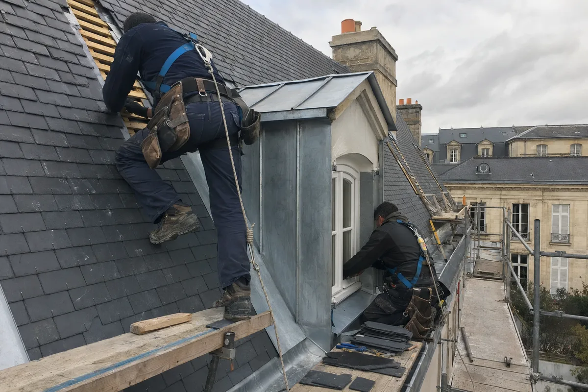 Habillage de lucarne en zinc